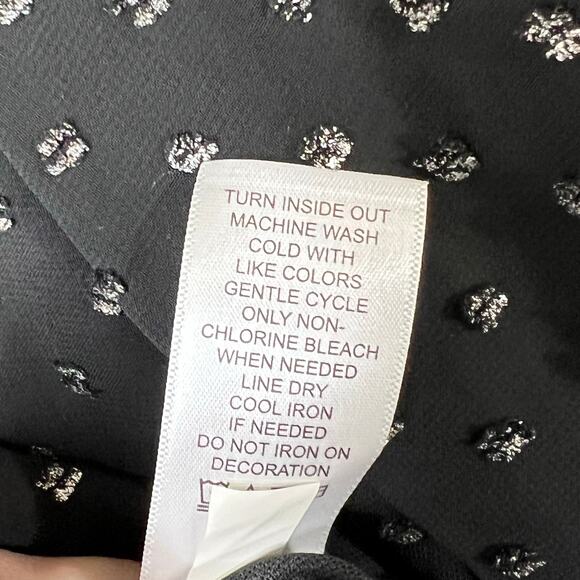 Maurices Black chiffon,  flowy, blouse with metallic dots size medium in NWT - Picture 2 of 8